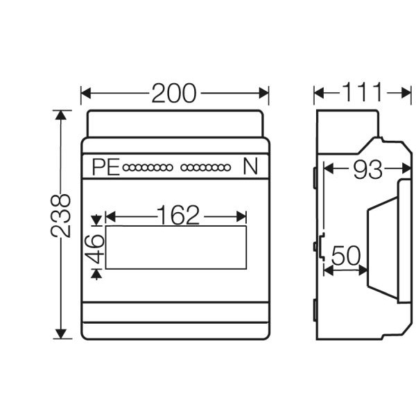 Hensel 61001103 KV 90 Automatengehäuse Polycarbonat 9 Teilungseinheiten