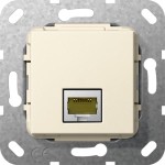 Gira 569601 Einsatz Modular Jack RJ45 Cat. 6A 10 Gbit-Ethernet Schneidklemmtechnik Cremeweiß glänzend 