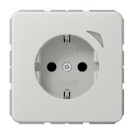 Jung BTCD1521SELG SCHUKO Steckdose 16A 250V Schraubklemmen mit Funktionsanzeige integrierter erhöhter Berührungsschutz SAFETY+ Duroplast Serie CD lichtgrau 