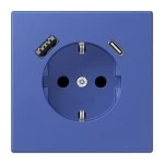 Jung LC1520-15CA206 SCHUKO Steckdose 16A 250V mit USB-Ladegerät 1xTypA + 1xTyp C integrierter erhöhter Berührungsschutz SAFETY+ Serie LS bleu outremer 31 