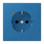 Jung LC1520-18C211 SCHUKO Steckdose 16A 250V mit USB-Ladegerät 1xTyp C integrierter erhöhter Berührungsschutz SAFETY+ Serie LS bleu céruléen 31 