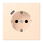 Jung LC1520-18C238 SCHUKO Steckdose 16A 250V mit USB-Ladegerät 1xTyp C integrierter erhöhter Berührungsschutz SAFETY+ Serie LS terre sienne pâle 