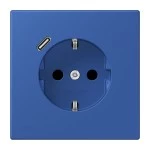 Jung LC1520-18C253 SCHUKO Steckdose 16A 250V mit USB-Ladegerät 1xTyp C integrierter erhöhter Berührungsschutz SAFETY+ Serie LS bleu outremer 59 