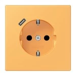 Jung LC1520-18C254 SCHUKO Steckdose 16A 250V mit USB-Ladegerät 1xTyp C integrierter erhöhter Berührungsschutz SAFETY+ Serie LS ocre jaune clair 