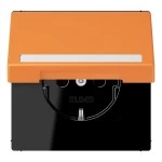 Jung LC1520BFNAKL225 SCHUKO Steckdose 16A 250V mit Schriftfeld integrierter erhöhter Berührungsschutz SAFETY+ Klappdeckel Thermoplast lackiert Serie LS orange 