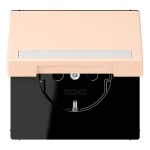 Jung LC1520BFNAKL228 SCHUKO Steckdose 16A 250V mit Schriftfeld integrierter erhöhter Berührungsschutz SAFETY+ Klappdeckel Thermoplast lackiert Serie LS rose pâ 