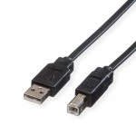 roline 11.02.8868 USB 2.0 Notebook-Flachkabel Typ A-B schwarz 1,8 Meter 