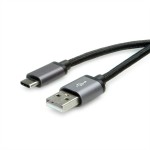 roline 11.02.9028 USB 2.0 Kabel Typ C/Typ A Stecker/Stecker schwarz 1,8 Meter 