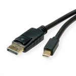 roline 11.04.5815 Mini DisplayPort Kabel v1.4 mDP/DP Stecker/Stecker schwarz 2 Meter 