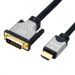 roline 11.04.5876 Monitorkabel DVI (24+1)/HDMI Stecker/Stecker schwarz / silber 1,5 Meter 