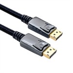 roline 11.04.5881 DisplayPort Kabel DP-DP v1.2 Stecker/Stecker schwarz-metallic 2 Meter 