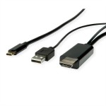 roline 11.04.5955 USB Typ C/HDMI + USB A Adapterkabel Stecker/Stecker 1 Meter 