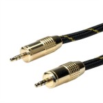 roline 11.88.4289 GOLD 3,5mm Audio-Verbindungskabel Stecker/Stecker Retail Blister 10 Meter 