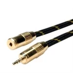 roline 11.88.4753 GOLD 3,5mm Audio-Verlängerungskabel Stecker/Buchse Retail Blister 2,5 Meter 