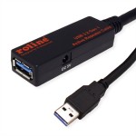 roline 12.04.1072 USB 3.2 Gen 1 Aktives Repeater Kabel schwarz 20 Meter 