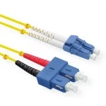 roline 21.15.8791 LWL-Kabel Duplex Single Mode 9/125µm OS2 LC/SC gelb 1 Meter 