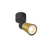 SLV 1008289 PURI 2.0 Cone, Wand- und Deckenaufbauleuchte, 1x max. 6W GU10, schwarz / gold 