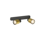 SLV 1008309 PURI 2.0 Tube, Wand- und Deckenaufbauleuchte, asymmetrisch, 2 x max. 6W GU10, schwarz / gold 