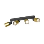 SLV 1008345 PURI 2.0 Tube, Wand- und Deckenaufbauleuchte, long, 4 x max. 6W GU10, schwarz / gold 