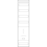 ABN T17N Standard-Tarifplatz ZF=300mm hoch 3Pkt 1T 1V4 B250xH1050mm 150mm Anschlussraum 