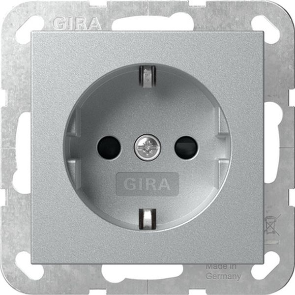 Gira 438326 SCHUKO-Steckd. Shutter o.Kr. SRK System 55 Alu