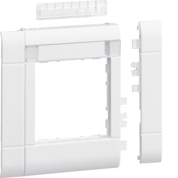 Hager GR1002A9010 Rahmenblende modular BRH ZS 55 Oberteil 100 halogenfrei Beschriftungsfeldig reinweiß