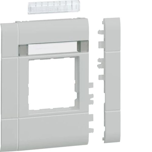 Hager GR1202B7035 Rahmenblende modular BRH/A/S ZS 50 Oberteil 120 halogenfrei Beschriftungsfeldig lichtgrau