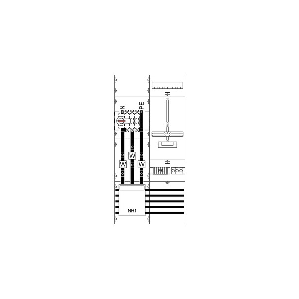 Striebel & John KA4263 Mess- und Wandlerfeld BH3-2FB vorverdrahtet mit Zählerkreuz 2CPX033089R9999