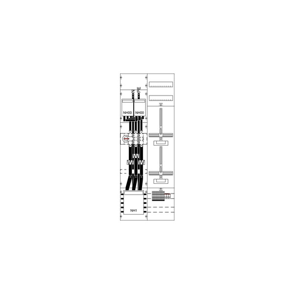 Striebel & John KA4269 Mess- und Wandlerfeld BH5 vorverdrahtet mit Zählerkreuz 2CPX035027R9999