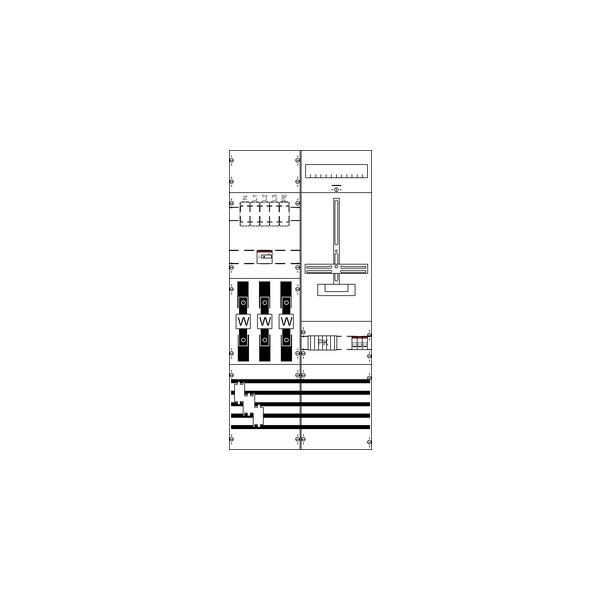 Striebel & John KA4265 Mess- und Wandlerfeld BH3 vorverdrahtet mit Zählerkreuz 2CPX035038R9999