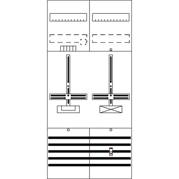 Striebel & John DF27B1A Zählerfeld 7RE 1Z1S vorverdrahtet mit Zählerkreuz 2CPX054081R9999