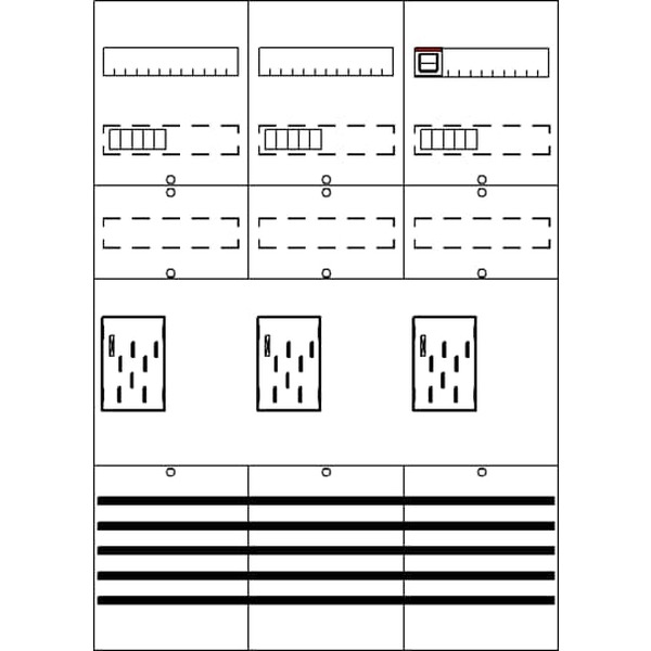 Striebel & John BF37A3XXBM Zählerfeld 7RE 3Z vorverdrahtet mit BKE-I 2CPX054171R9999