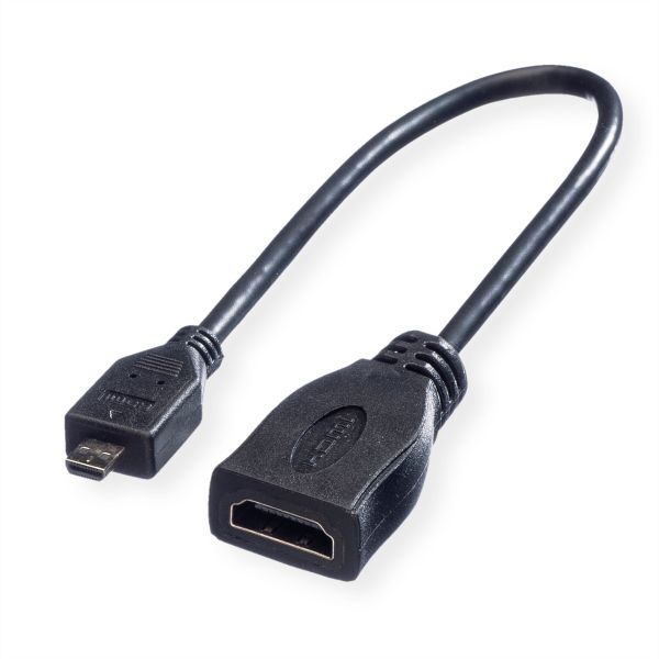 roline 11.04.5584 HDMI High Speed Kabel mit Ethernet HDMI Buchse/Micro HDMI Stecker 0,15 Meter