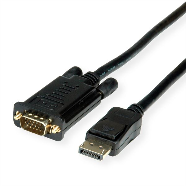 roline 11.04.5973 Kabel DisplayPort-VGA DP Stecker/VGA Stecker schwarz 3 Meter