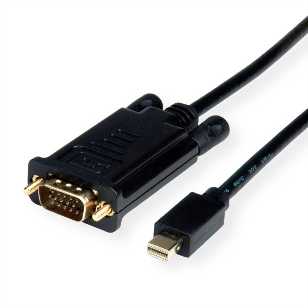 roline 11.04.5975 Kabel Mini DisplayPort-VGA Mini DP Stecker/VGA Stecker schwarz 1 Meter