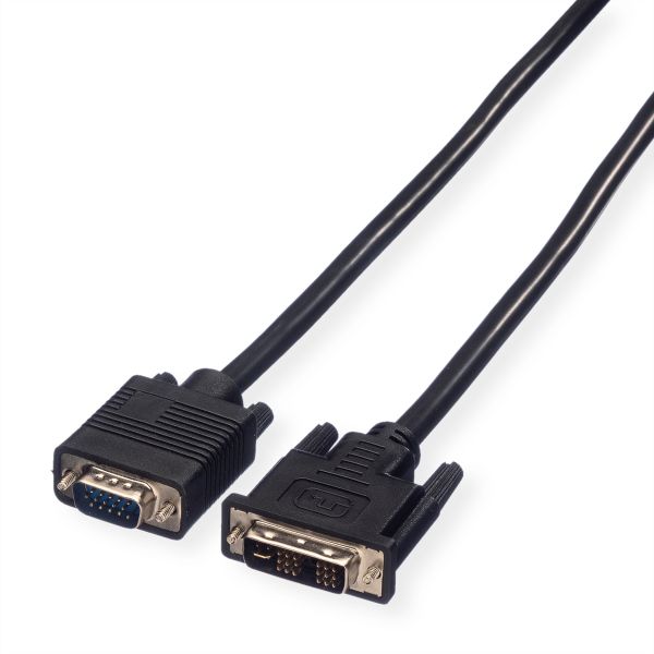 Value 11.99.5430 DVI-VGA Kabel DVI (12+5) Stecker/VGA Stecker 3 Meter