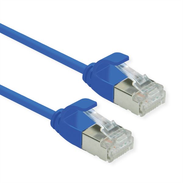 roline 21.15.3340 U/FTP DataCenter Patchkabel Kat.6A (Class EA) LSOH slim blau 0,15 Meter