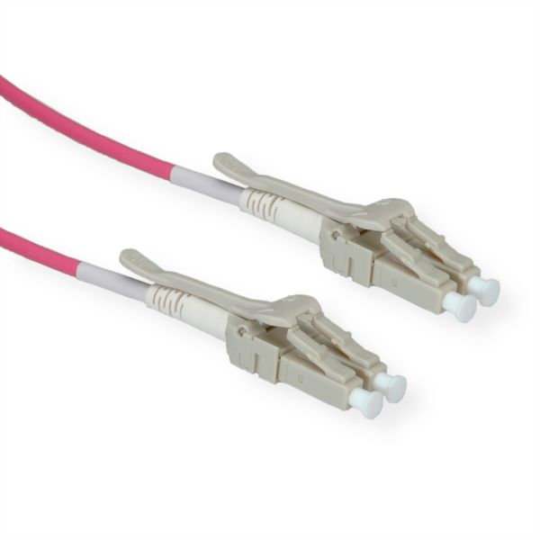 roline 21.15.8871 LWL-Kabel 50/125µm OM4 LC/LC Low-Loss-Stecker violett 1 Meter