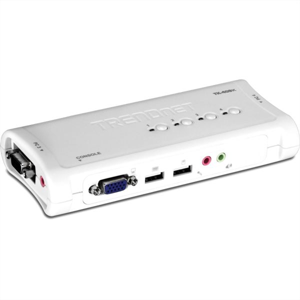 TRENDnet TK-409K TRENDnet KVM Switch 4-Port USB Kit mit Audio