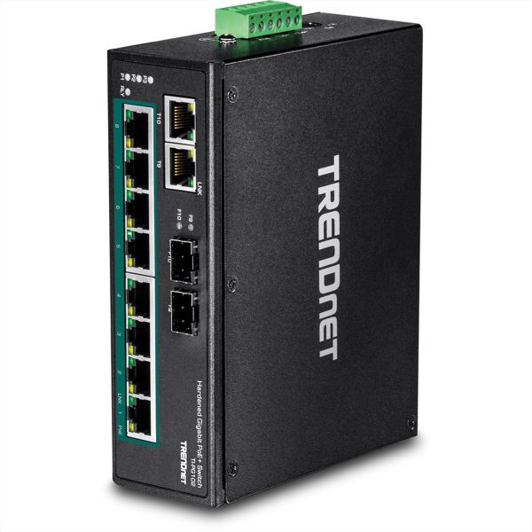 TRENDnet TI-PG102 TRENDnet 10Port DIN-Rail Switch Industrial Gigabit PoE+