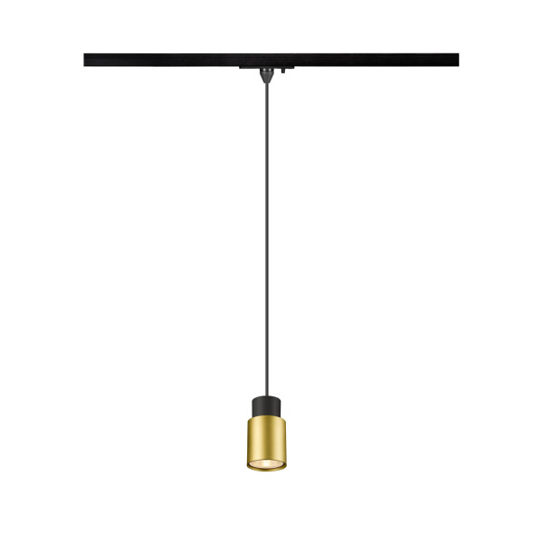 SLV 1008255 PURI 2.0 Tube, 1~ Pendelleuchte, GU10, Pendellänge 200cm, 1x max. 6W, schwarz / gold