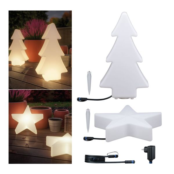 Paulmann 5022 Plug & Shine Bundle LED Lichtobjekt Tree + Star IP67 3000K 2,8W Weiß