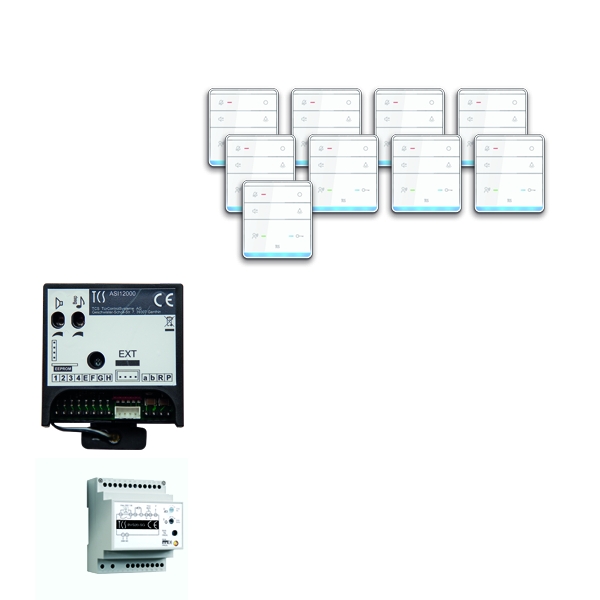 TCS PPIF09/01 audio:pack Einbau für 9 Wohneinheiten mit Einbaulautsprecher ASI12000 + 9x Freisprecher ISW5010 + Steuergerät BVS20