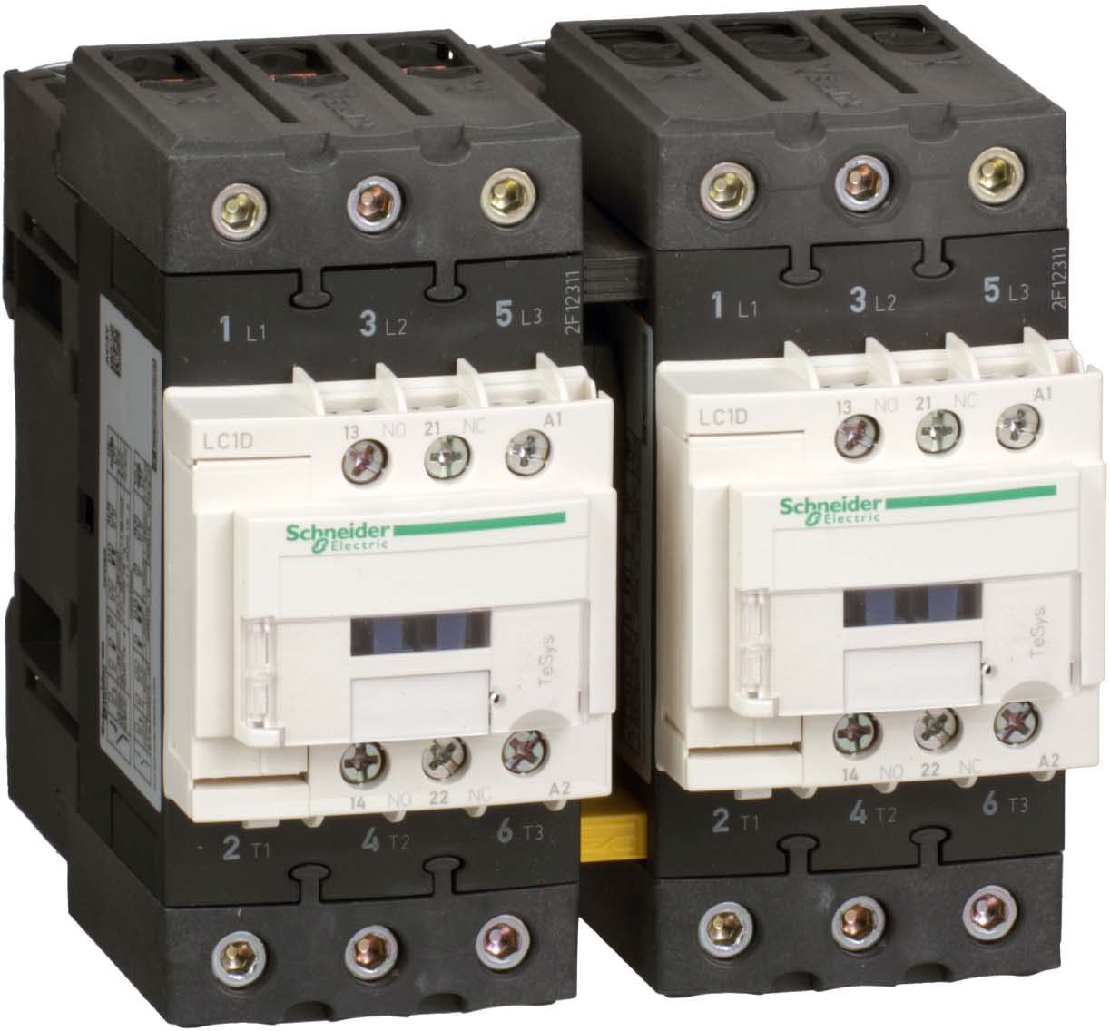 Schneider Electric LC2D40AE7 Wendeschützkombination 3-polig +1S+1Ö 18,5kW/400V/AC3 40A Spule 48V 50/60Hz