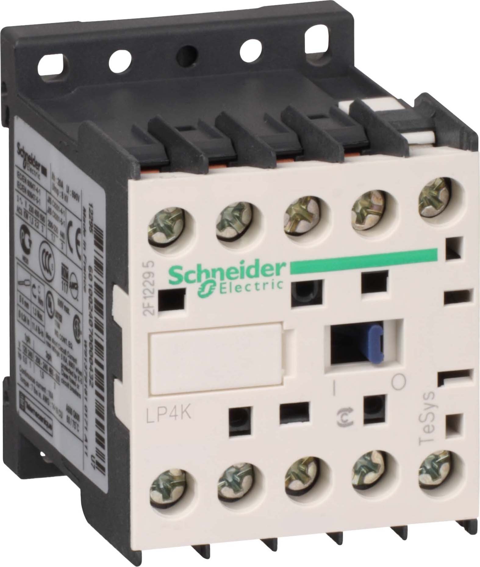 Schneider Electric LP4K0601BW3 Leistungsschütz LP4K 3-polig +1Ö 2.2 kW 6 A 400 V AC3 Spule 24 V DC