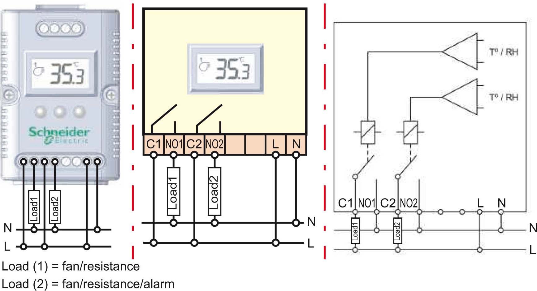 NSYCCOHY230VID - Climasys CC - electronic hygrostat - 200…240 V - Hr 20…80%  - OLED screen