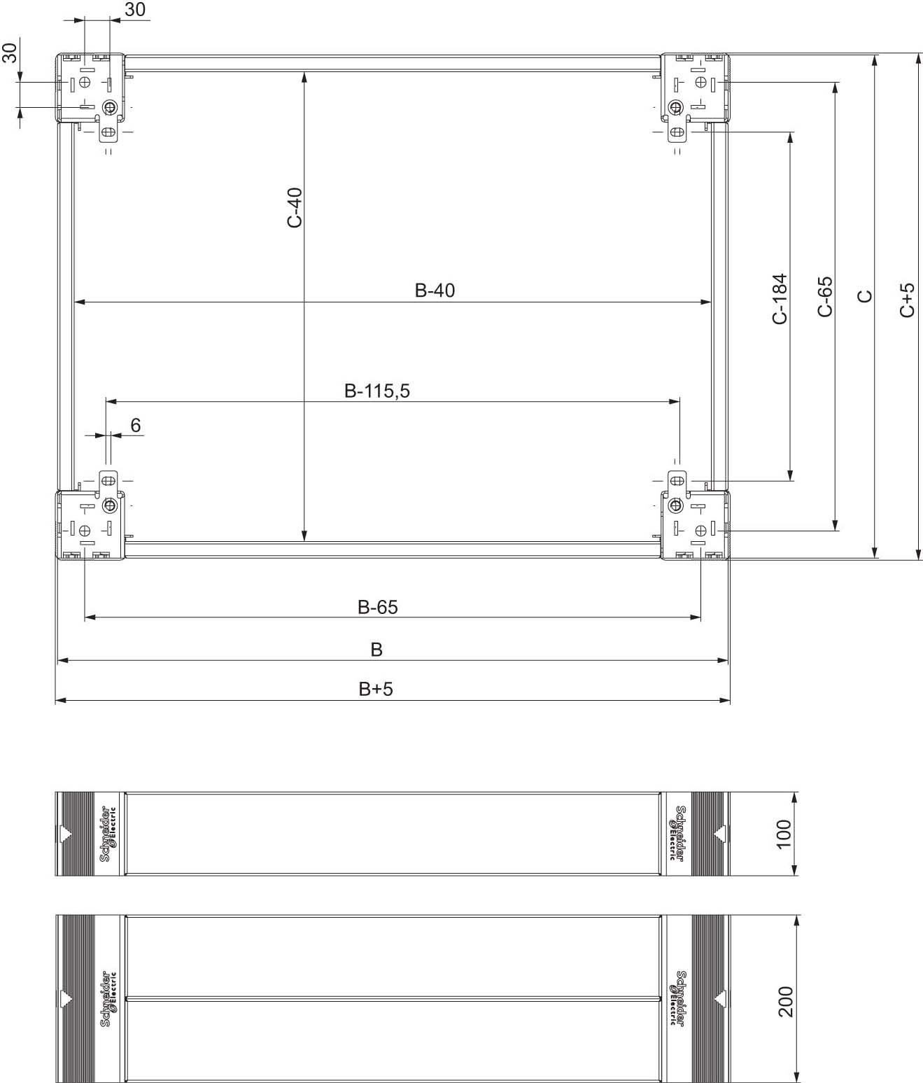 Schneider Electric NSYSPF6100 Spacial SF/SM-Sockel-Frontteile 100x600mm