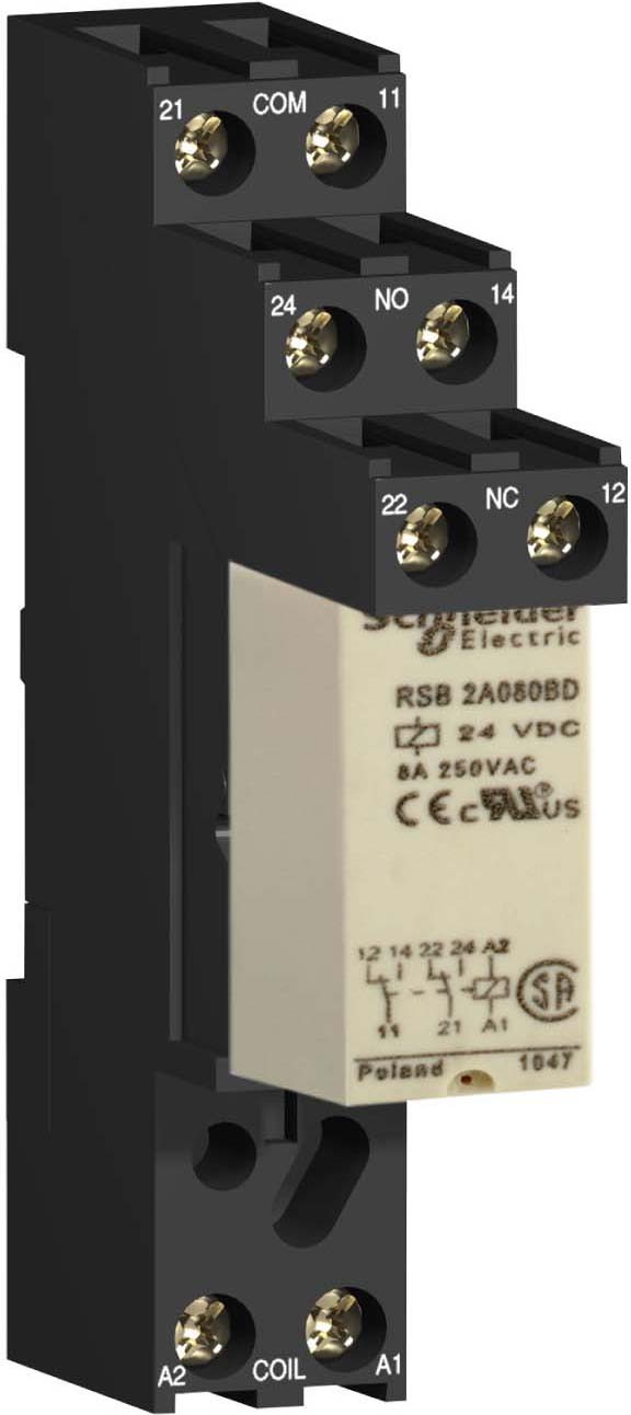 Schneider Electric RSB2A080BDS Interface-Relais RSB=2 W 8 A 24 VDC mit Stecksockel 20 Stück