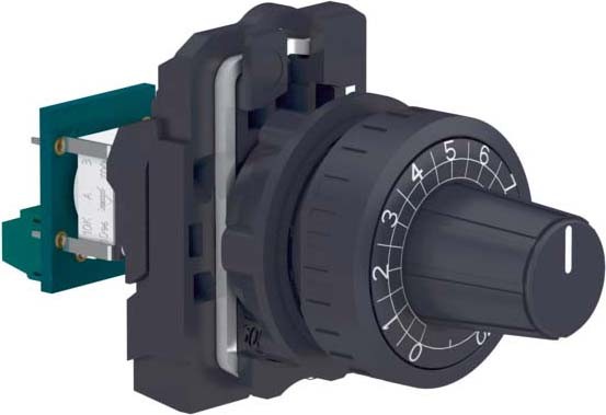 Schneider Electric XB5AD912R4K7 Potentiometer Kunststoff Komplettgerät mit integr. Widerstand 4,7KOhm