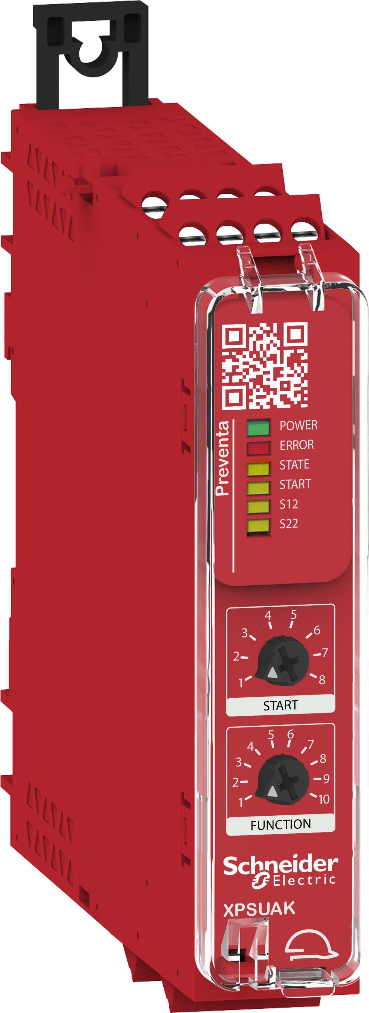 Schneider Electric XPSUAK12AP Sicherheitsrelais Harmony XPSU 10Funktionen 1Kreis PLe/Kat4/SIL3 2S 1Ö Diagnose 24VAC/DC Schraub